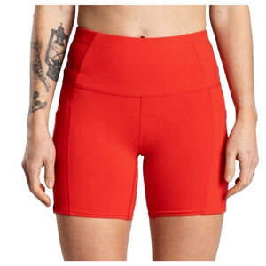 Oiselle Womens Shorts Size 6 Pocket Jogger Short Red Running Athletic Zip Pocket